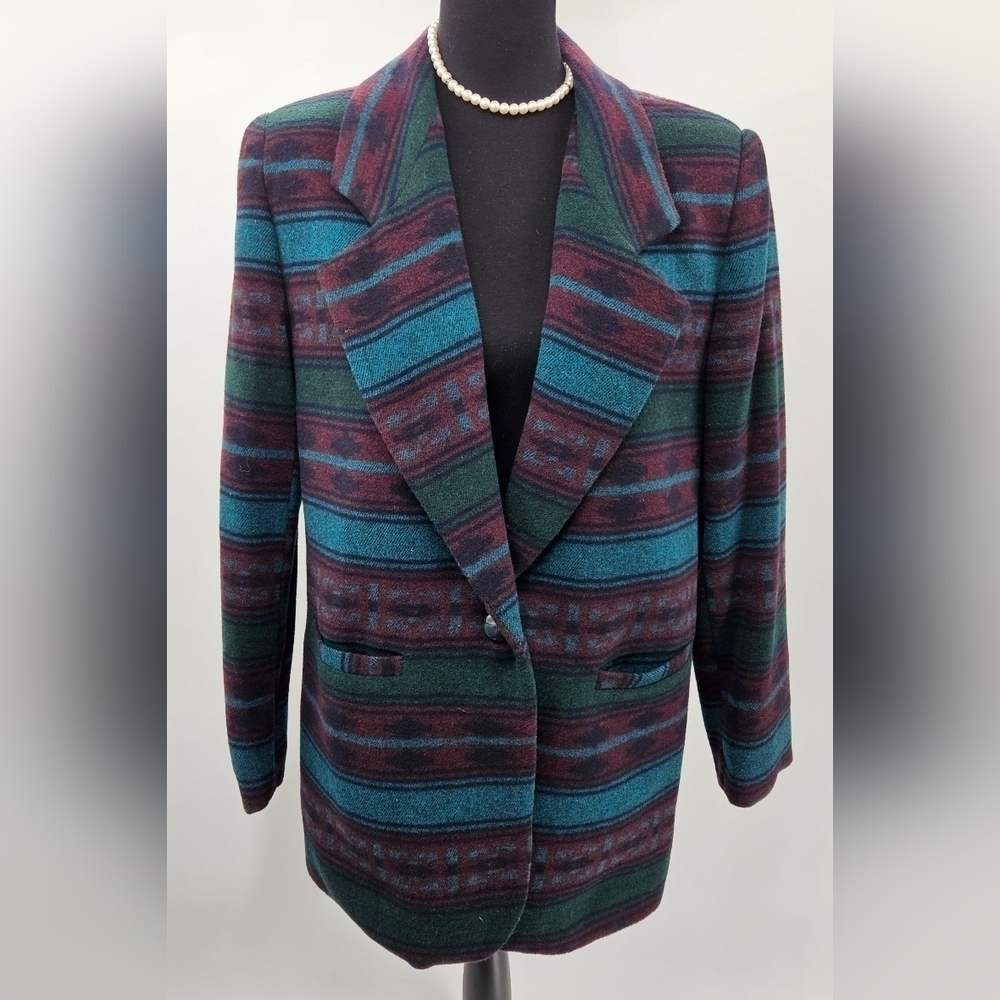 Braetan Wool Blend Blazer Jacket sz MED Aztec Southwestern Ranch Vintage